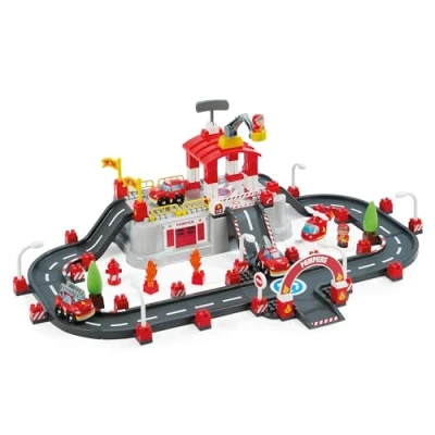 Abbildung von Ecoiffier Spielzeug 1349 Feuerwehr Circuit im Eimer Abrick Konstruktionsspielzeug für Kinder Ab 12 Monaten Herkunft Frankreich garantiert
