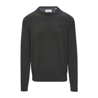 Abbildung von s.Oliver MIT Logostickerei Strickpullover, Herren, Größe: Medium, Dunkelgrau