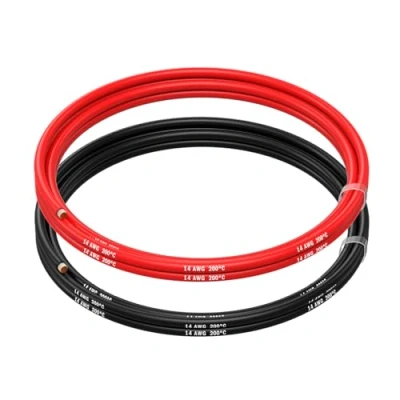 Abbildung von MMOBIEL 14 AWG Silikon Elektronik Kabel Gauge (2,08mm²) Verzinnte Kupferkabel 2 Separate Rot &amp; Schwarz Jede 1,5 m / 5 ft für RC, Drohnen, 3D Drucker, Batterien, Sprecherkabel, Led Strips
