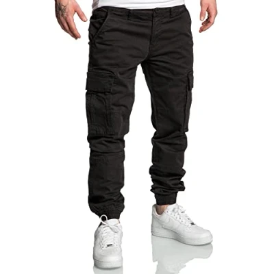 Abbildung von REPUBLIX Herren Jogger Cargo Chino Jeans Hose R7020 Schwarz W33
