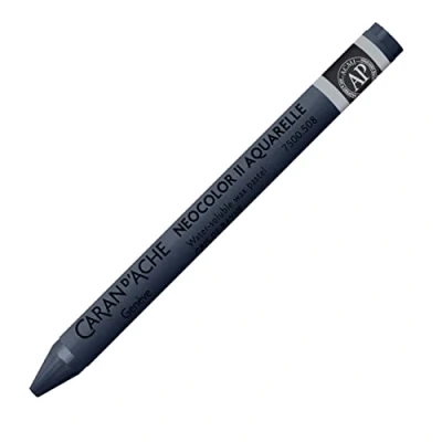Abbildung von Caran d&#039;Ache NEOCOLOR II 508 GRAU/PAYNE GREY (7500.508) / Pastelle 10 Stück (1er Pack)/ aus Wasservermalbarem Wachs/Für Papier Karton Glas Holz Leder Stoff Stein