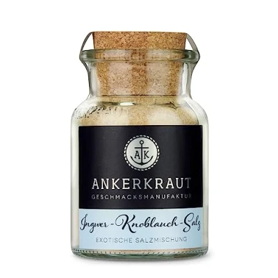 Abbildung von Ankerkraut Ingwer Knoblauch Salz, mit Meersalz, 160g im Korkenglas