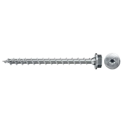 Abbildung von Fischer PowerFast II 566373 Sechskant Holzschraube 8 mm 100 Innenvielzahn Stahl verzinkt 50 Stk