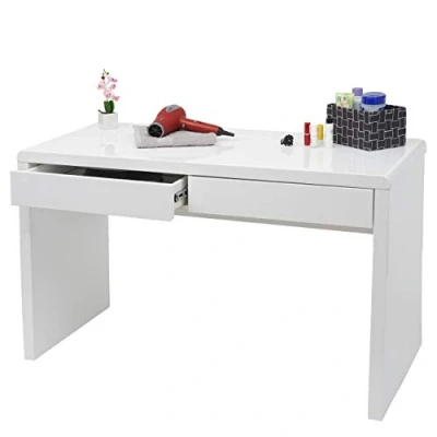Abbildung von Mendler Schminktisch HWC G51, Frisiertisch Frisierkommode Kosmetiktisch, Hochglanz Weiß 100x60cm