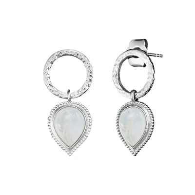 Abbildung von Engelsrufer Damen Ohrring Ohrstecker Mondstein in Tropfenform Pure Moon Silber aus Sterling Steckverschluss nickelfrei