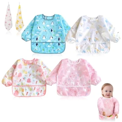 Abbildung von Zofory Lätzchen Baby, 6 Stück mit Ärmeln Quadratische Halstuch, Ärmellätzchen Sabberlätzchen Baby Ärmeln, für Junge und Mädchen, (3 36 Monate)