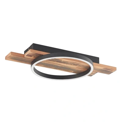 Abbildung von Lindby LED Deckenleuchte Sentoa, Holz, 52,8 cm lang, 3.000 K