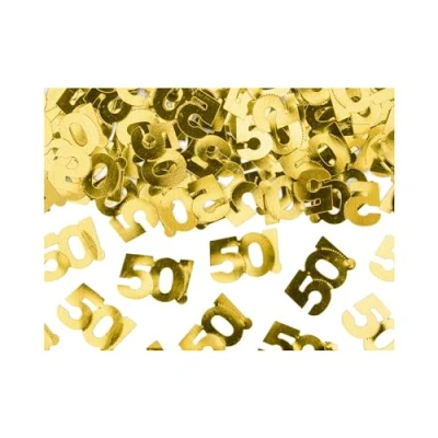 Abbildung von partydeco Streudeko, Konfetti Zahl 50 2x1cm 15g Gold