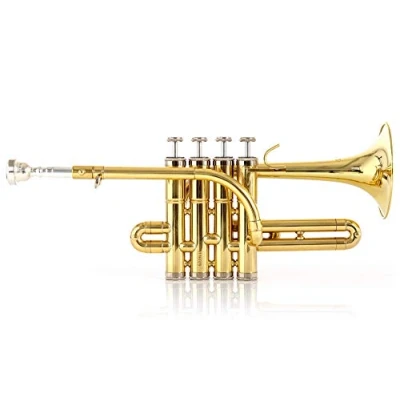 Abbildung von Classic Cantabile Brass PT 196 Bb Piccolotrompete Lange Bauform Bohrung: 11,7 mm Schallbecher: 100 Messing, lackiert Inkl. Mundstück und Koffer