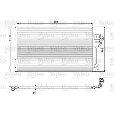 Abbildung von VALEO 814391 Klimakondensator mit Trockner Aluminium 391 R 134a MERCEDES BENZ: Viano, Vito Bus, Mixto