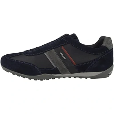 Abbildung von Geox Herren U Wells A Sneakers, Navy Dk Burgundy, 41 EU