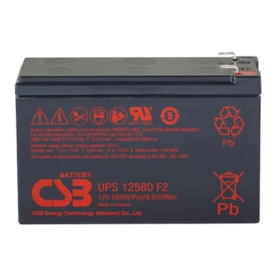 Abbildung von CSB UPS12580 F2 AGM Bleiakku 12V 9,4Ah 580W Hochstrom Akku