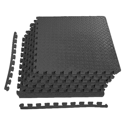 Abbildung von BalanceFrom 3/4 zoll Dicke Puzzle Gymnastikmatte mit EVA Schaum Interlocking Fliesen, Schwarz