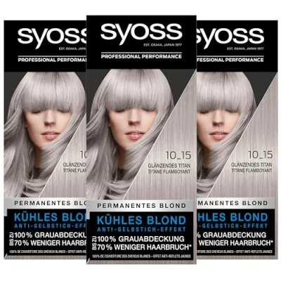 Abbildung von SYOSS Coloration, Haarfarbe Stufe 3 10_15 Glänzendes Titan, intensiver metallischer Glanz, 3er Pack (3 x 115 ml)
