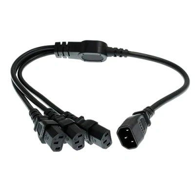 Abbildung von HT Kabel UPS PDU Computer PC Stromverteilerkabel C14 auf 3 x C13 10A 250V Verlängerungskabel (c14 3xc13 60cm / 24inches)