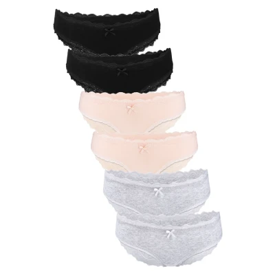 Abbildung von Fabio Farini 6 PACK Slip, Damen, Größe: 40, Schwarz grau rosa