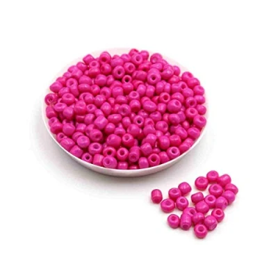 Abbildung von Vintageparts Rocailles Perlen in Magenta 4mm 20g zum Schmuck selber basteln