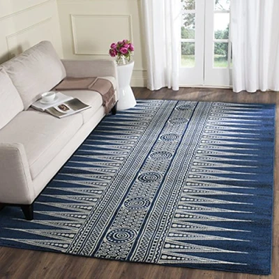 Abbildung von SAFAVIEH Traditionell Teppich für Wohnzimmer, Esszimmer, Schlafzimmer Evoke Collection, Kurzer Flor, Royal und Elfenbein, 201 X 274 cm
