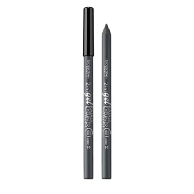 Abbildung von Deborah Milano 2 in 1 Kajal und Eyeliner, wasserfest, 03 Grau, langanhaltend, ultra pigmentiert cremig, verleiht einen intensiven definierten Look, 1,21 g
