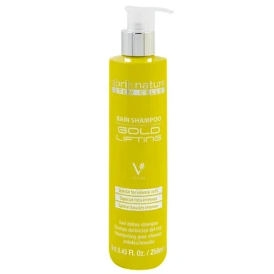 Abbildung von abril et nature Gold Lifting Professionelles Shampoo für lockiges oder welliges Haar Verjüngende und Anti Frizz Behandlung mit Stammzellen Mehr Glanz Definition der Locken 250 ml