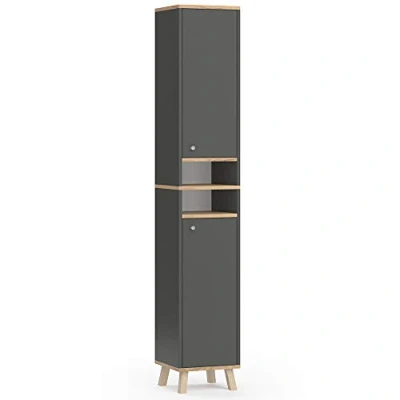 Abbildung von Vicco Hochschrank Senyo, Anthrazit/Goldkraft Eiche, 30 x 174 cm