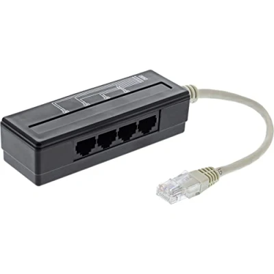 Abbildung von InLine 69995A 4 fach Telefon Port Splitter, RJ45 Stecker an 4x Buchse, 0,15m