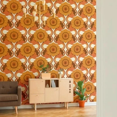 Abbildung von A.S. Création Vliestapete &quot;Retro Chic Blumen Tapete Mustertapete Vintage Blumen&quot;, matt, Blattmuster für Schlafzimmer Küche Wohnzimmer Flur