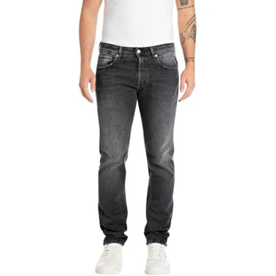 Abbildung von Replay Grover Pants Jeans Straight Leg, Herren, Größe: 31x34, Black delavè