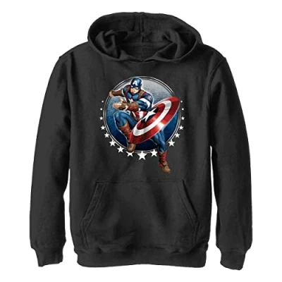 Abbildung von Marvel Jungen Klassisch Captain Toss Hoodie, Schwarz, M