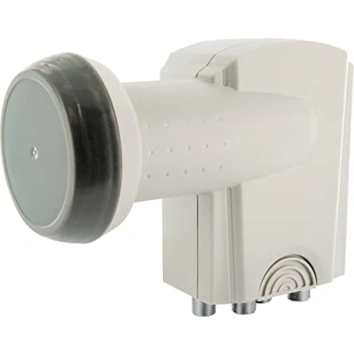 Abbildung von SCHWAIGER SPS6518H 531 Quattro LNB Low Noise Blockconverter digital hitzebeständig Kappe Satellitenschüssel Zubehör für Multischalter Wetterschutz hellgrau