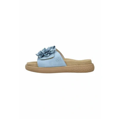 Abbildung von Rieker Pantolette flach, Damen, Größe: 36, aqua Schuhe