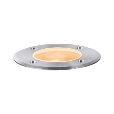 Abbildung von Paulmann LED Einbauleuchte &quot;IP65 110mm 2200K 4,3W 320lm 230V Edelstahl gebürstet, Kunststoff&quot;, 1 flammig, Leuchtmittel GU10 fest integriert, Bodeneinbauleuchte Goldlicht insektenfreundlich