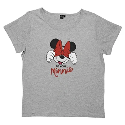 Abbildung von Disney Mickey Mouse BE MORE Minnie Tshirt print, Damen, Größe: XL, Grau