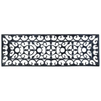 Abbildung von Esschert Design Schmutzfangmatte, Fußmatte in schwarz aus Gummi, rechteckig, Größe XS, ca. 75 cm x 25