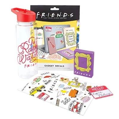 Abbildung von Paladone Friends Fan Geschenkset, Enthält Notizbuch, Wasserflasche, Aufkleber, Regina Phalange Schlüsselanhänger und Kartendeck, Offiziell lizenzierte Ware