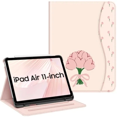 Abbildung von Fintie Schutzhülle für iPad Air 27,9 cm (11 Zoll) M2 (2024), 5. Generation (2022) / 4. (2020) 10,9 Zoll, Multi Winkel Viewing mit Stifthalter und Tasche,