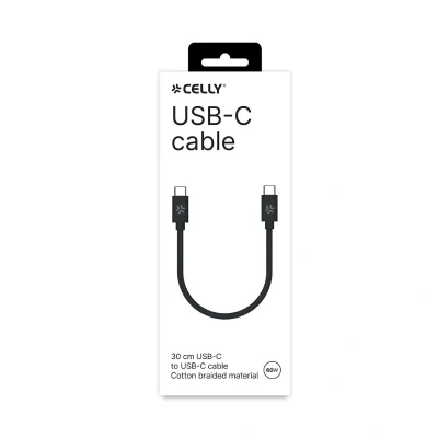 Abbildung von Celly USBCUSBCCOT30BK USB Ladekabel schwarz Box