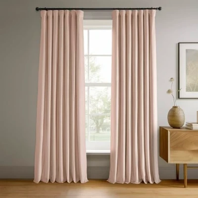 Abbildung von HPD Half Price Drapes Signature Thermo Verdunkelungsvorhänge aus Samt, für Wohnzimmer, 244 cm lang, 1 Panel, Stangentasche, isolierte Schlafzimmer, Fenstervorhänge, 127 x
