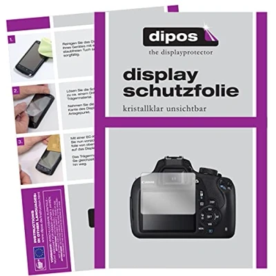 Abbildung von dipos I Schutzfolie kompatibel mit Canon EOS 1200D Displayschutz Folie klar