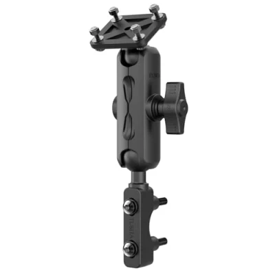 Abbildung von TUSITA Motorrad GPS Halterung Brems Kupplungs Behälter Kompatibel mit Garmin Montana, Zumo XT GPS, Doppelter Sockelarm B Größe Mittel