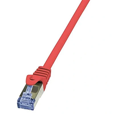 Abbildung von Logilink 132180 CQ3034S RJ45 Netzwerkkabel, Patchkabel CAT 6a S/FTP 1.00m Rot Flammwidrig, mit Rastnasensch, 3 Stück