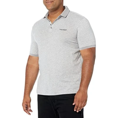 Abbildung von Armani Exchange Herren 4 Buttons Poloshirt, Grau, S