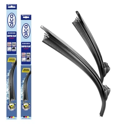 Abbildung von alca® Scheibenwischer Set passend für OPEL CALIBRA A (06.1990 03.1997) SUPER FLAT Flachbalkenwischer Frontscheibenwischer