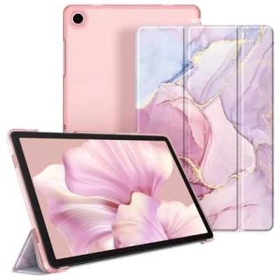 Abbildung von Fintie Hülle für Samsung Galaxy Tab A9 Plus 11 Zoll 2023, Ultradünn Schutzhülle mit Translucent Rückseite Cover Auto Schlaf/Wach Funktion Tablet A9+ SM X210/X216/X218, Marmor