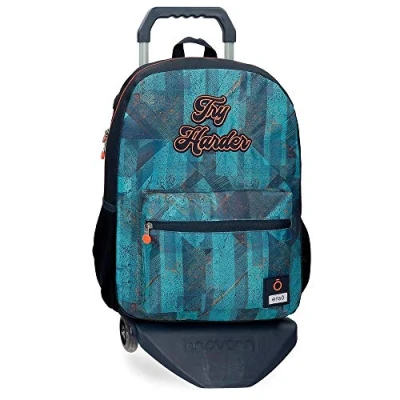 Abbildung von Enso Try Harder Rucksack mit Trolley, 15,6 Zoll, Blau, 32 x 44 17 cm, Polyester, 21,12 l