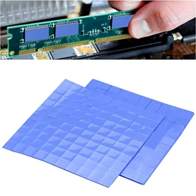 Abbildung von GIRAFEDA 2 Stück Wärmeleitpad 100x100x1mm Wärmeleit Pad Weiche Thermal Selbstklebend Wärmeleitende Silikonkissen mit 1,5W/mk Wärmeleitfähigkeit Wärmeleitfähiges für GPU/CPU/VGA/IC/LED(Blau)
