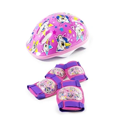 Abbildung von HGL Unisex Kinder Einhorn Set mit Helm und Polster, Pink/Violett/Gelb/Weiß/Blau, 26.5 x 20 13 cm