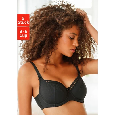 Abbildung von Lascana Pushup BH, Damen, Größe: 90B, Weiß/ schwarz