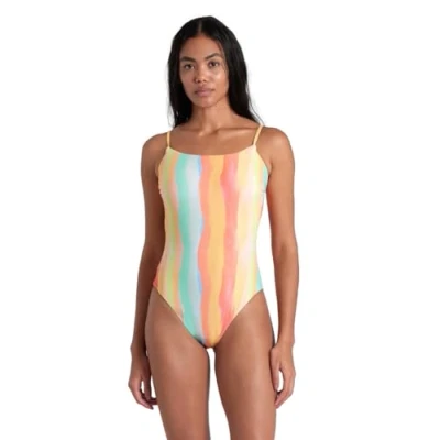 Abbildung von Arena Water Print Badeanzug, Damen, Größe: Large, Multistripes