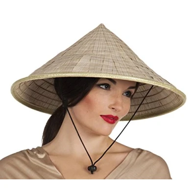 Abbildung von Boland 95453 Hut Oriental, chinesischer Hut, Reisbauer, aus Stroh, Karneval, Kostüm, Mottoparty